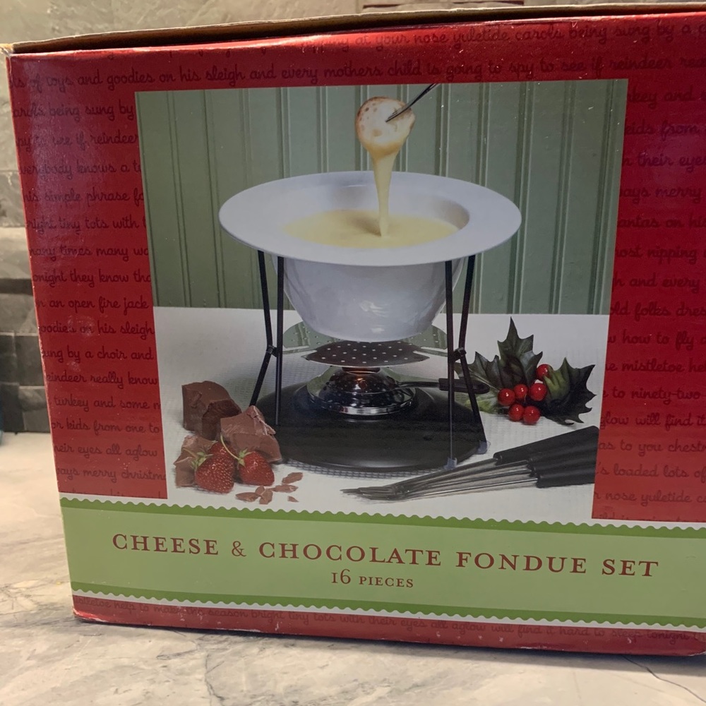 Cheese and chocolate fondue set new in box
